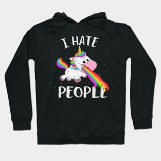 vomiting unicorn - I hate people gift Hoodie